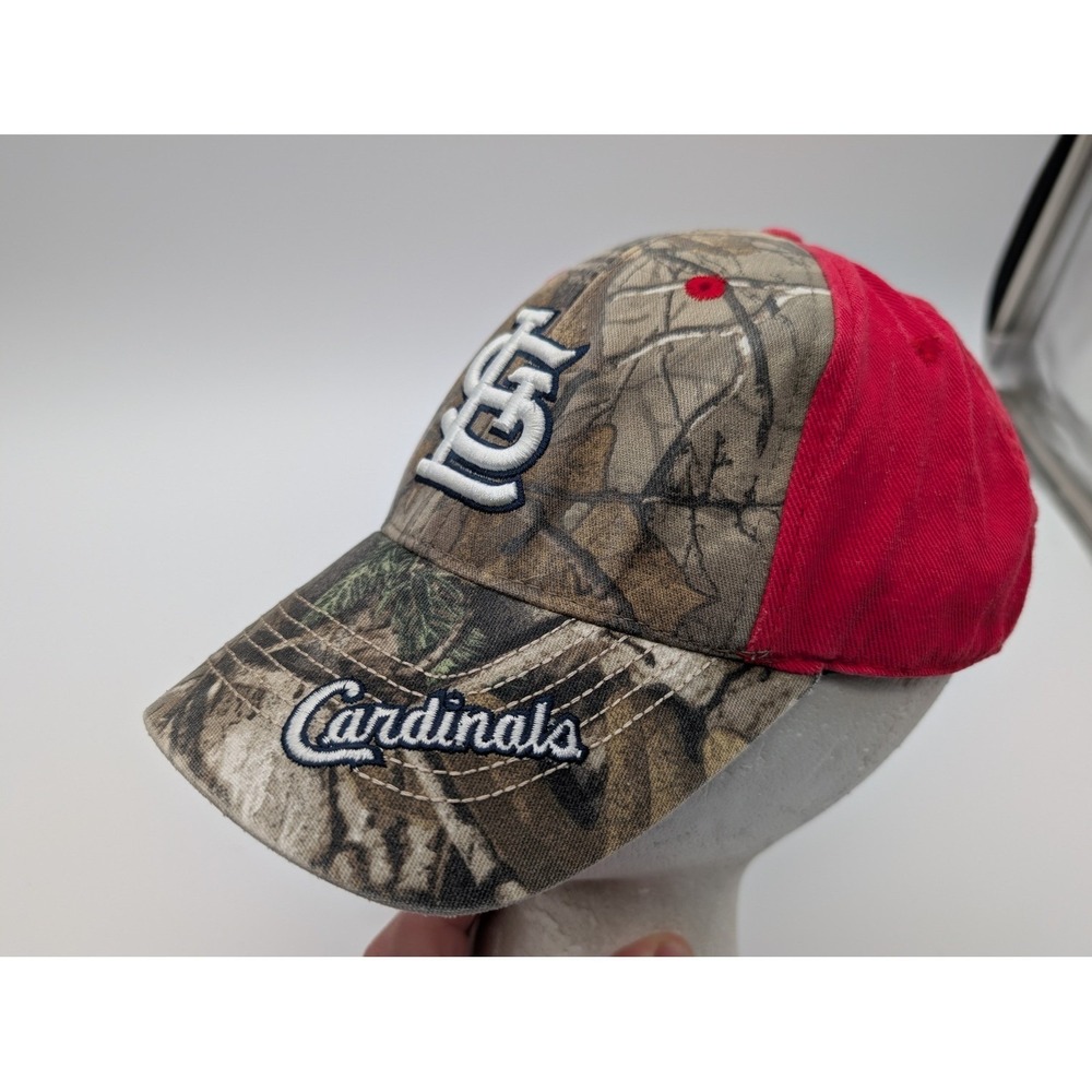 Fan Favorite St Louis Cardinals MLB Hat Camo Red Baseball Cap SL Logo Adjustable